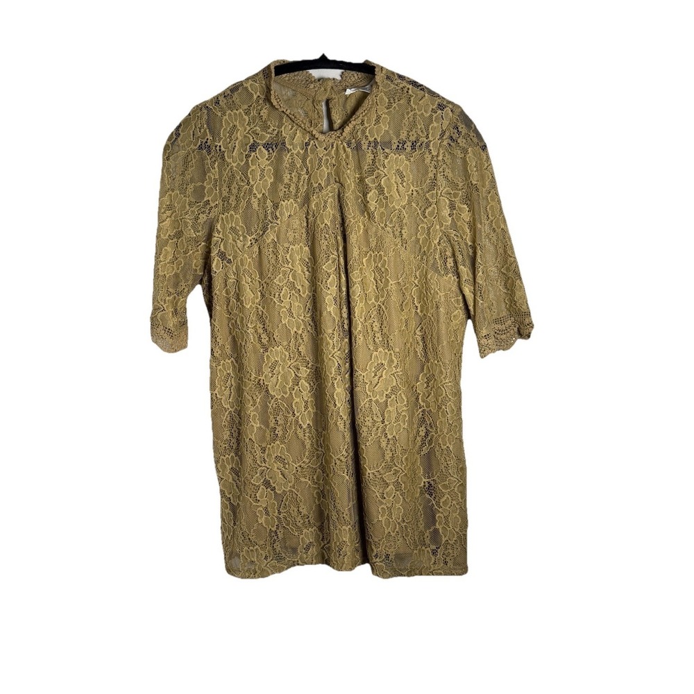 John Paul Richard Top Womens Large Lace Mock Neck Collar Boho Whimsy‎ Lined